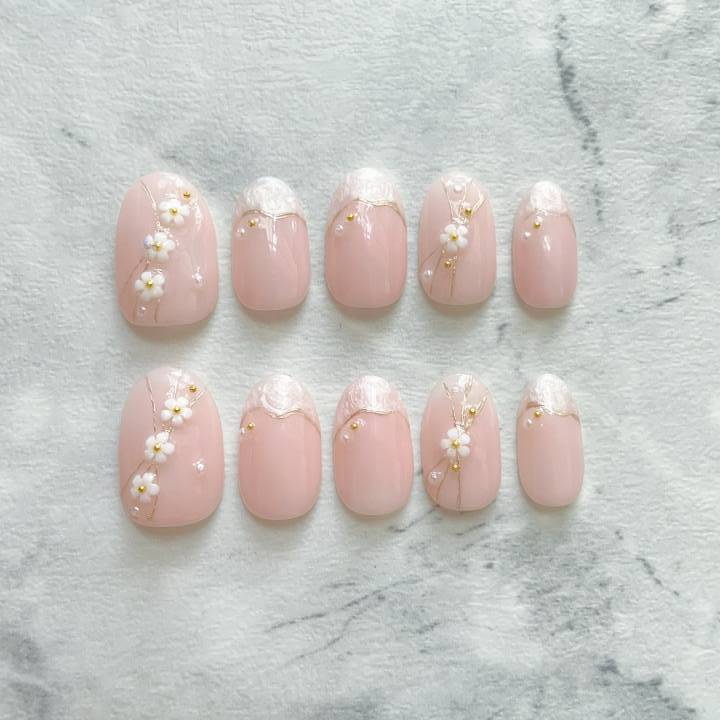 【573】桜モチーフレーズネイル
